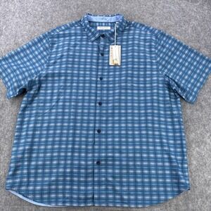 Tommy Bahama Coconut Point Shirt Mens 3XL Blue Plaid IslandZone Casual